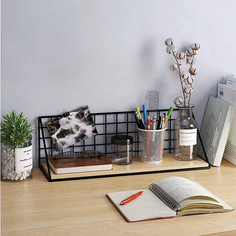 Estante Decorativo con Adhesivos Madera y Metal