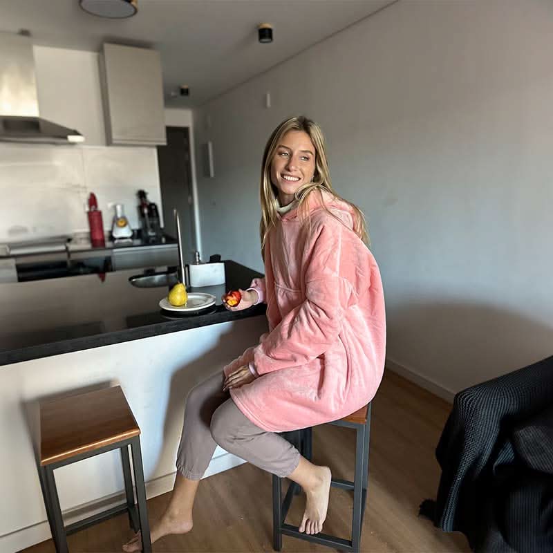 Hoodie Rosa Polar con Capucha Marca Wilma