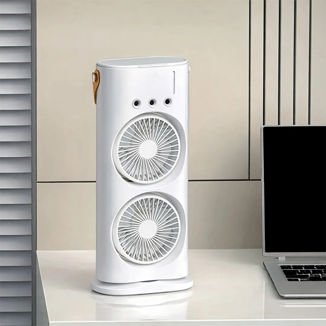 Ventilador Doble con Humidificador