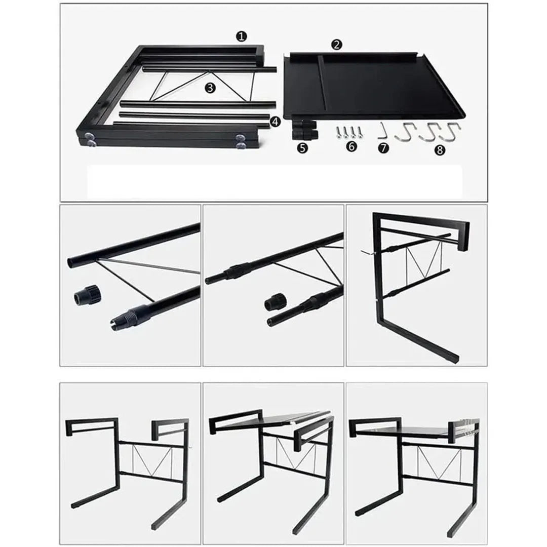 Estante de Metal para microondas con largo ajustable