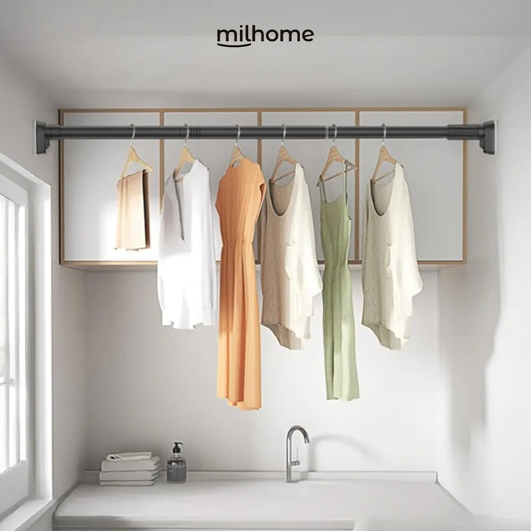 Barra Ajustable de Acero Inoxidable para Cortinas Milhome