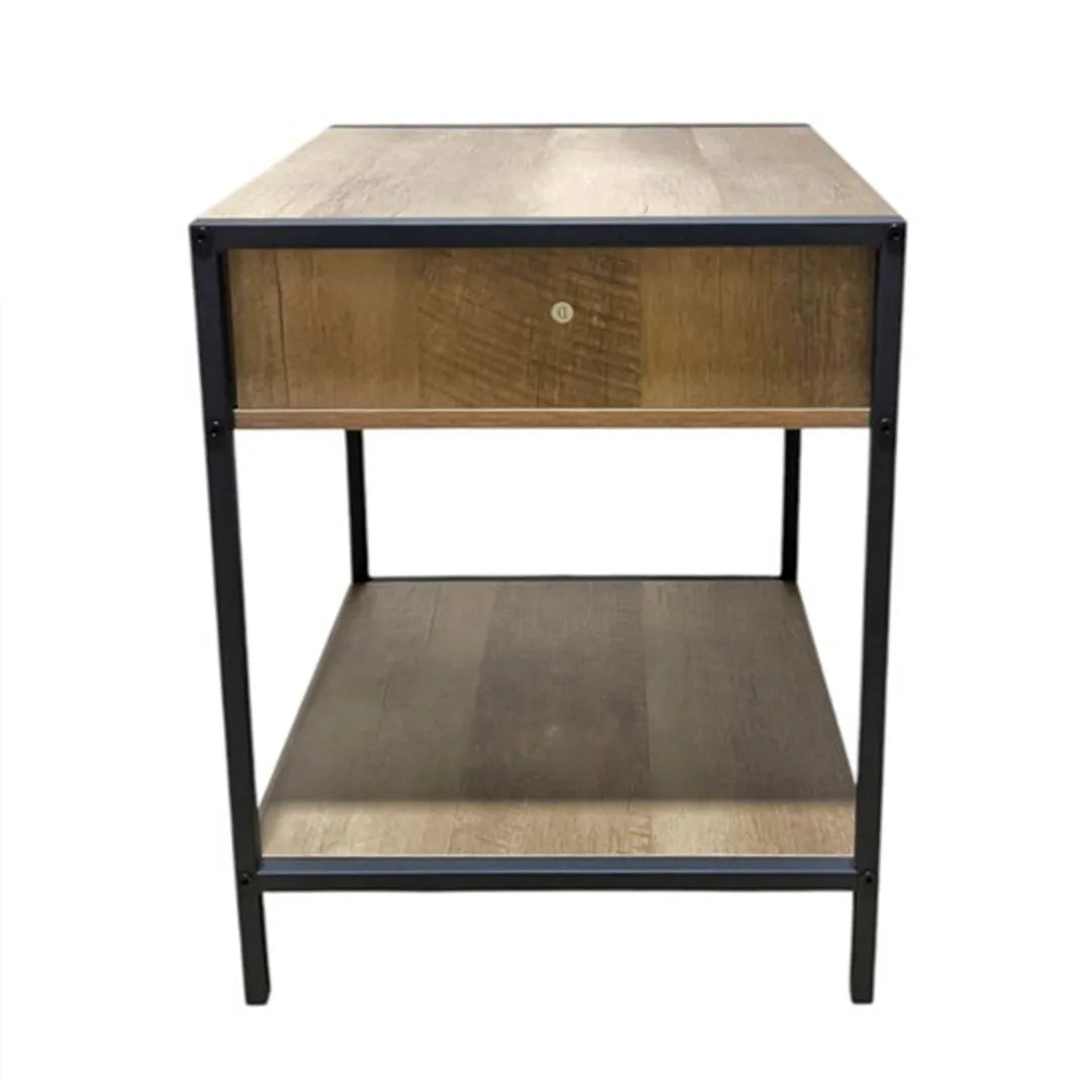 Mesa de Luz de Hierro y mdf Desarmable con 1 Cajon