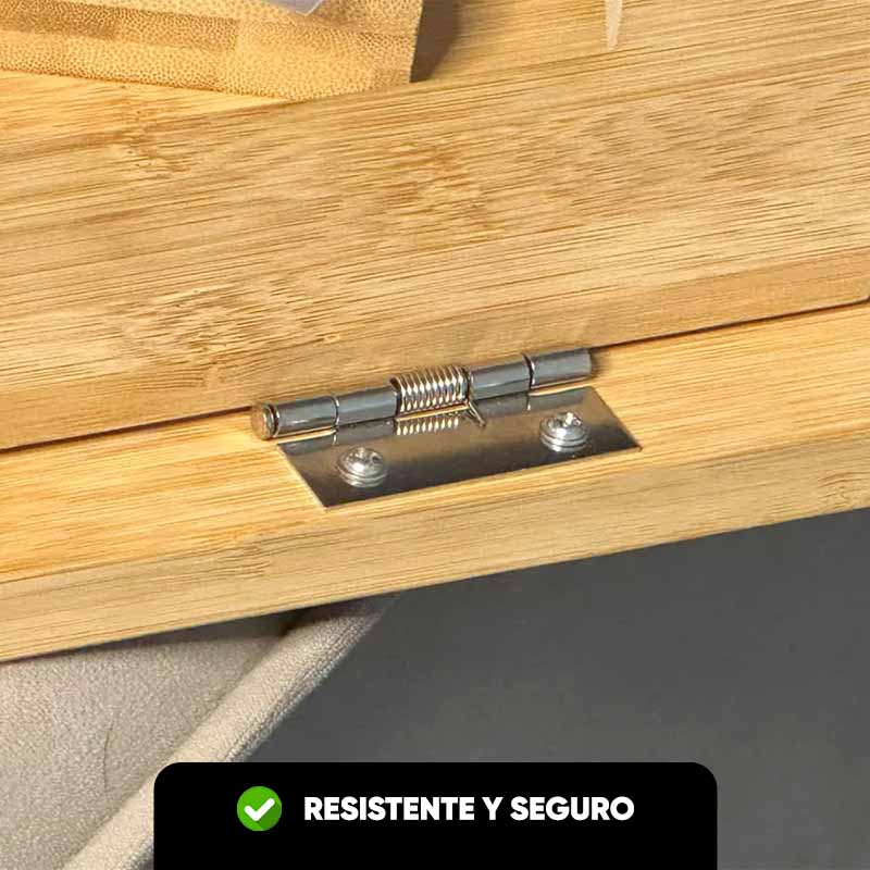 Bandeja de Bambu Rectangular para Sofa con Clips