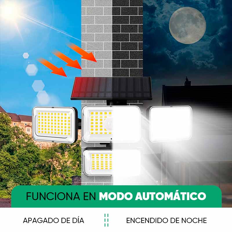 Foco con Panel Solar con 4 Focos Extensible