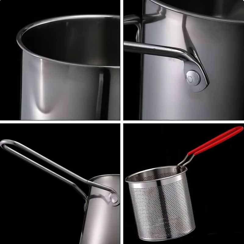 Olla con Filtro para Freir en Acero Inoxidable