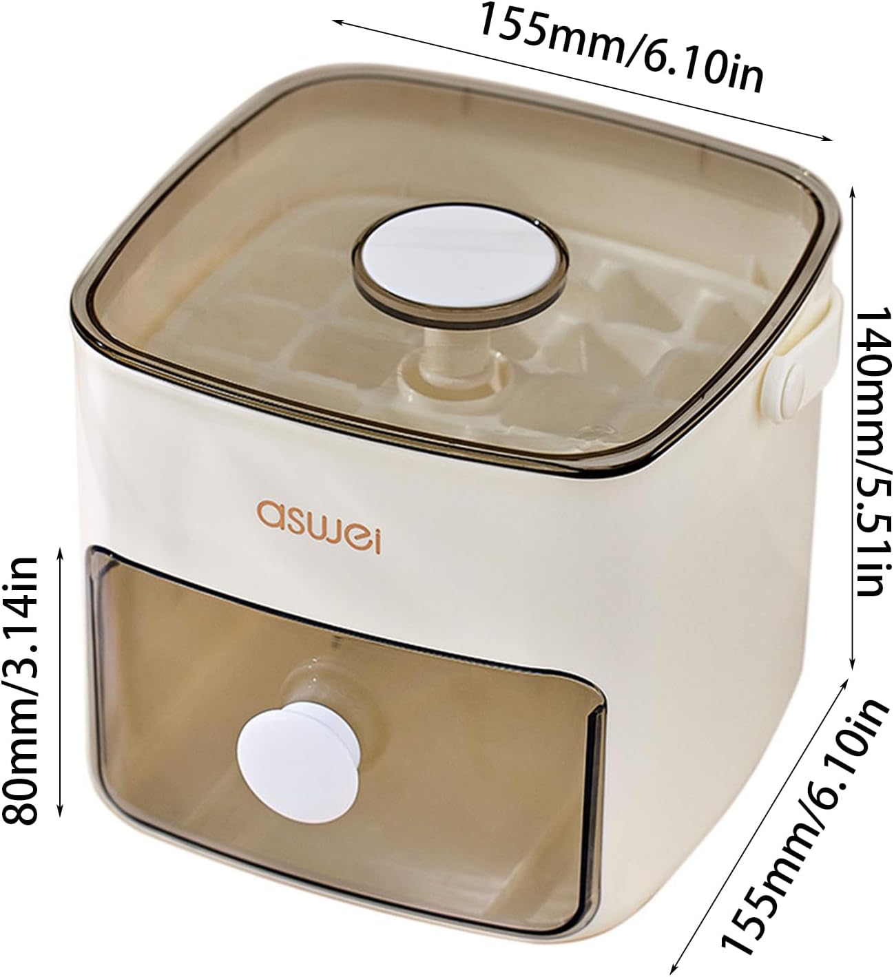 Cubetera de Plastico con Boton y Cajon