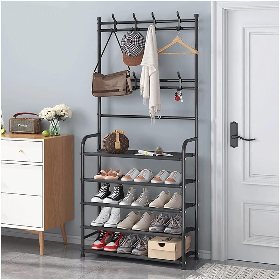 Perchero con Estante en Hierro y Tela Tnt