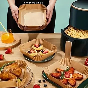 Pack de 50 Bandejas Cuadradas para Freidora sin Aceite