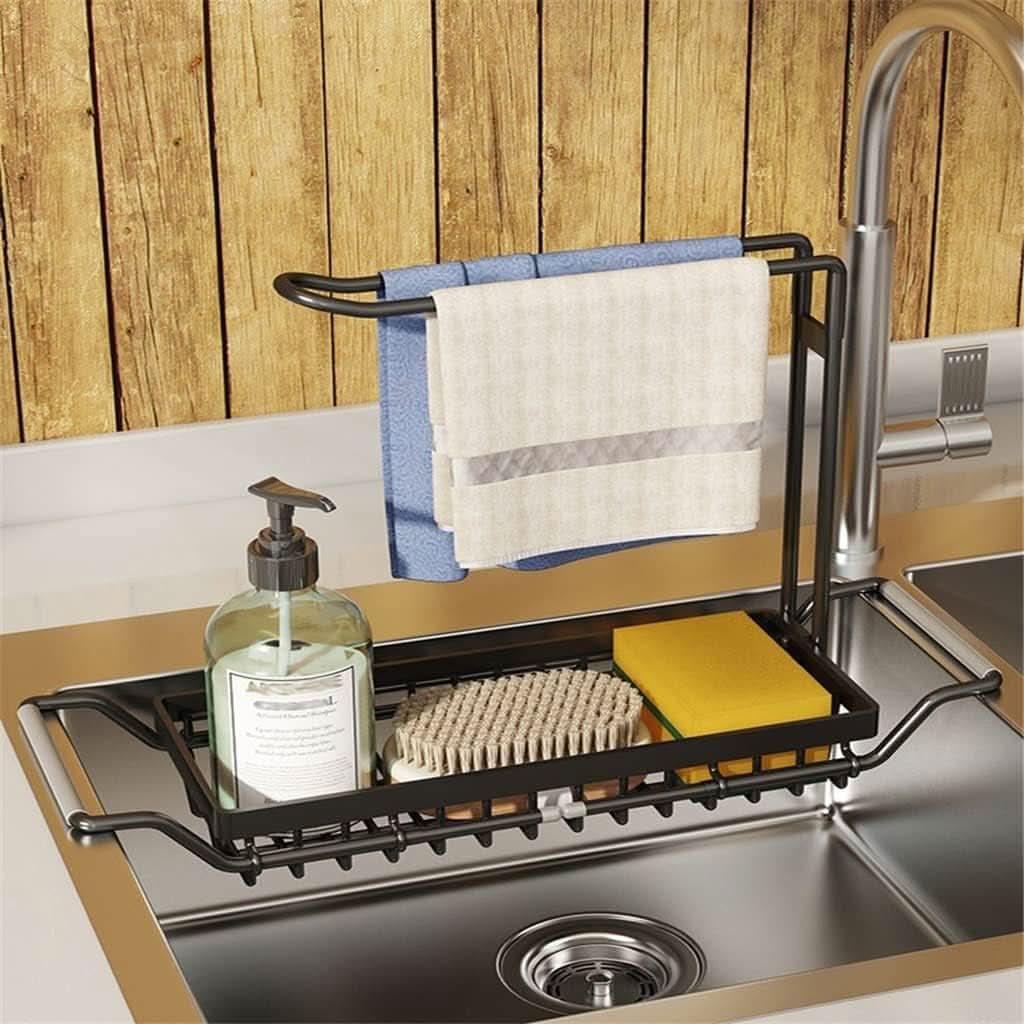 Escurridor Telescópico de Acero Inoxidable con Soporte