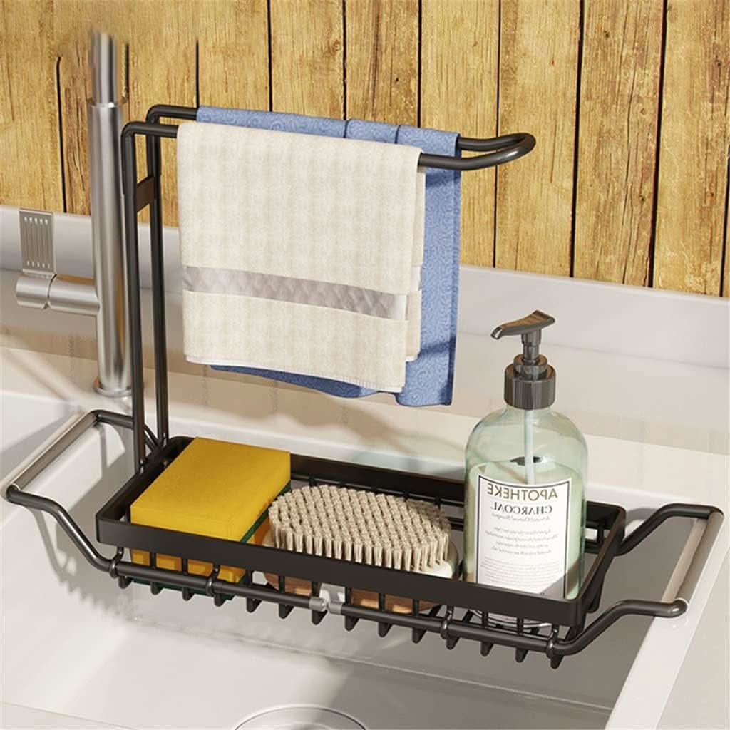 Escurridor Telescópico de Acero Inoxidable con Soporte