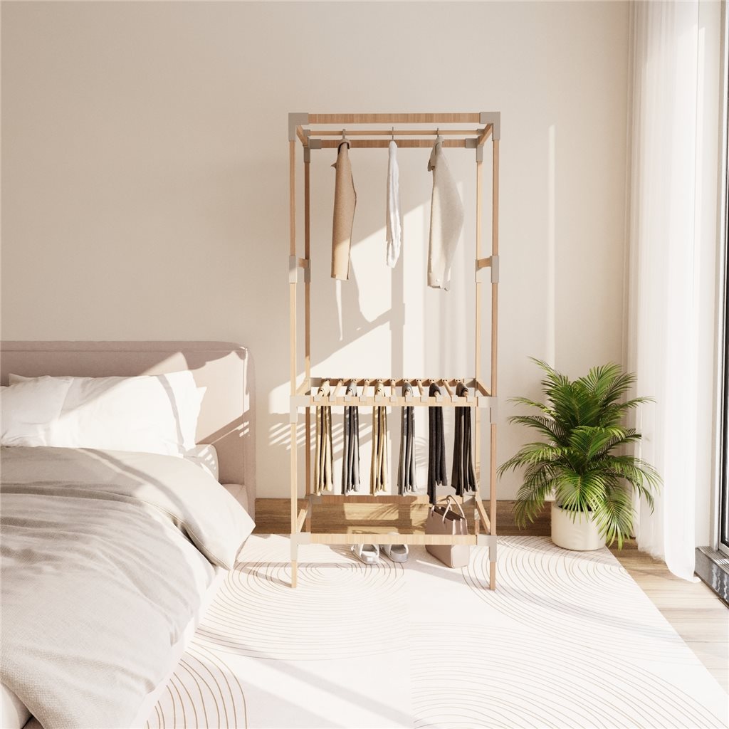 Organizador Perchero en Madera Y PPT 156x46x75cm