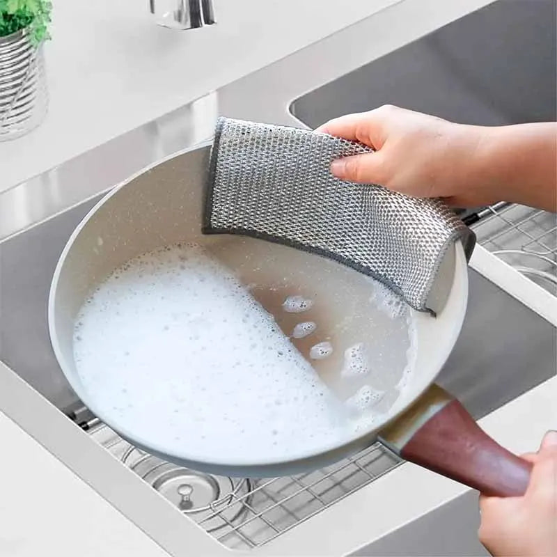 Escurridor para Fregadero de Acero Inoxidable + Set de 5 Paños de Regalo