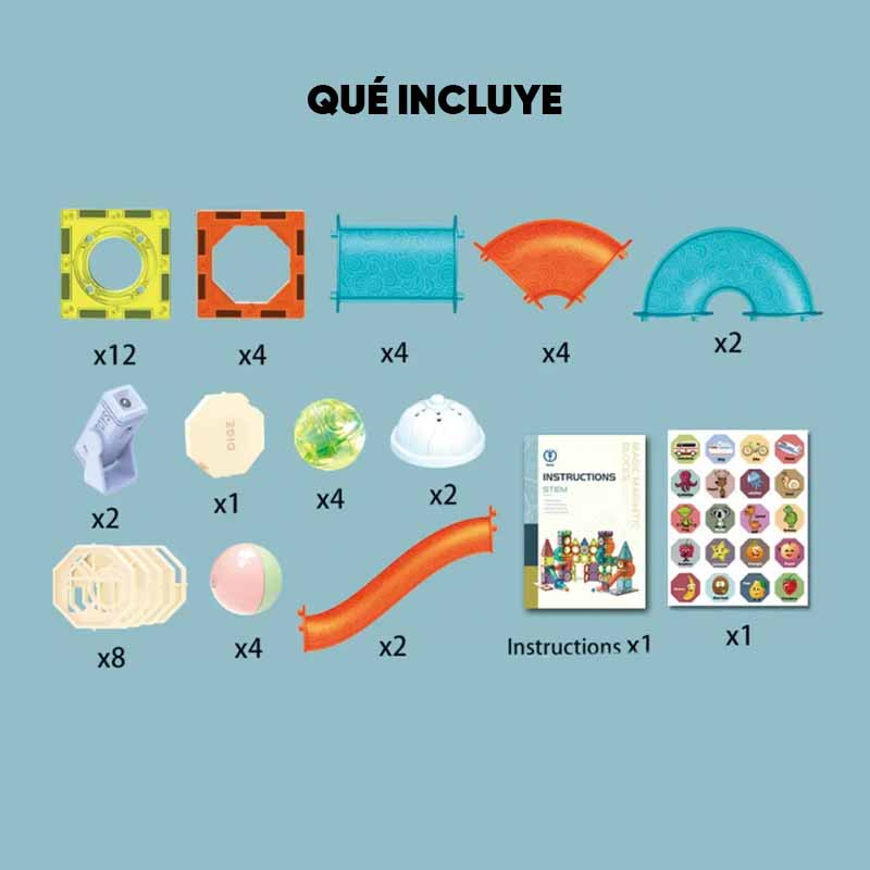 Bloques Construcción Magnéticos con Luces Pista Laberinto