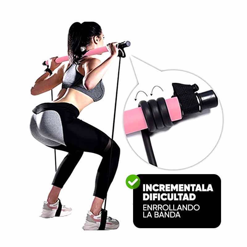 Barra de Pilates de Entrenamiento con Bandas.