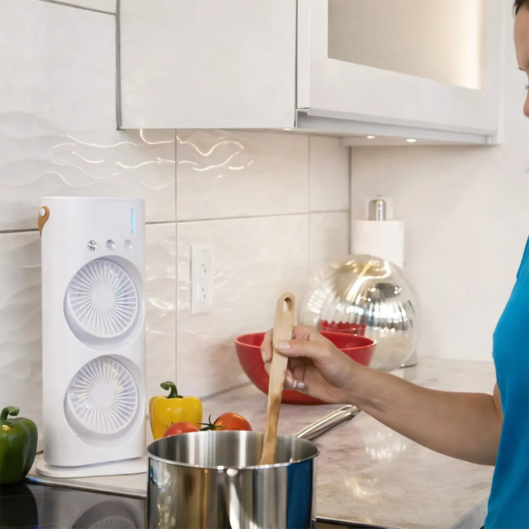 Ventilador Doble con Humidificador