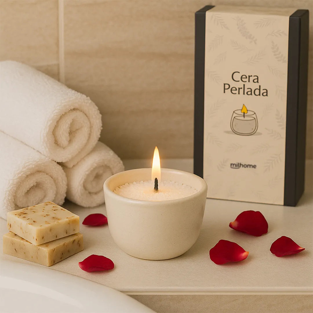 Cera Perlada para Vela Milhome con 30 Mechas