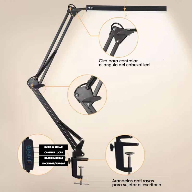 Lampara Articulable para Escritorio de 10w con 3 Modos