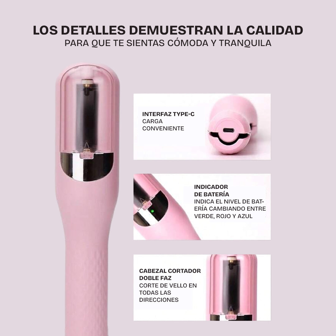Plancha de Pelo con Recortado de Puntas Abiertas Rosa