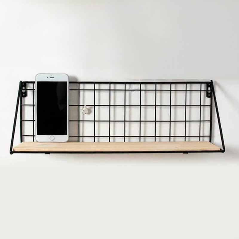 Estante Decorativo con Adhesivos Madera y Metal