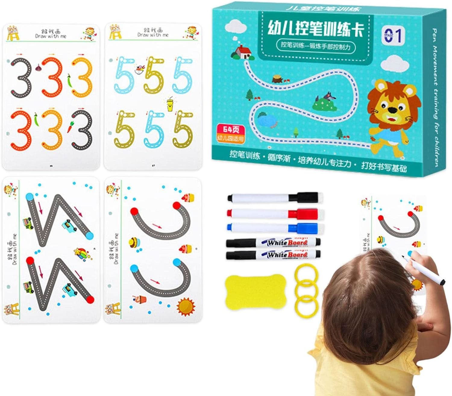 Juguete Libro Mágico Reutilizable Educativo para Niños