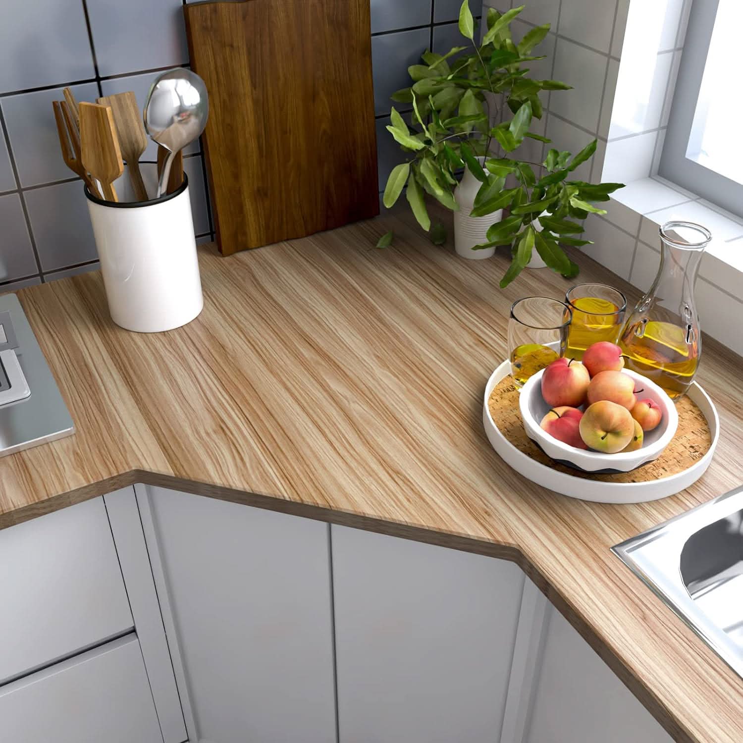 Papel Adhesivo Simil Madera Impermeable Milhome 10mts