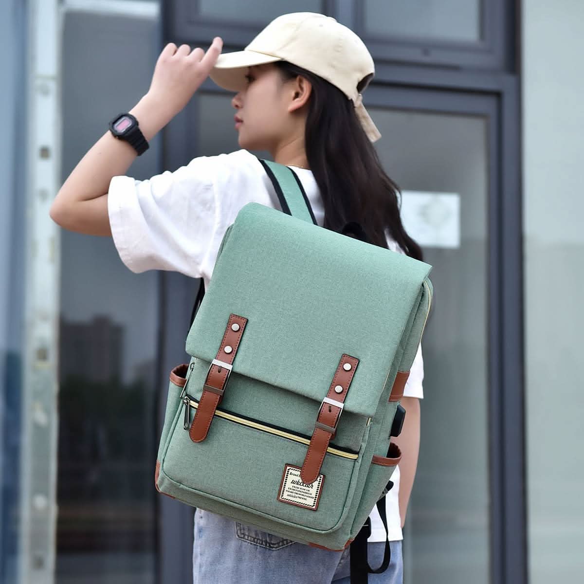 Mochila Canvas 16 Pulgadas con Varios Compartimientos