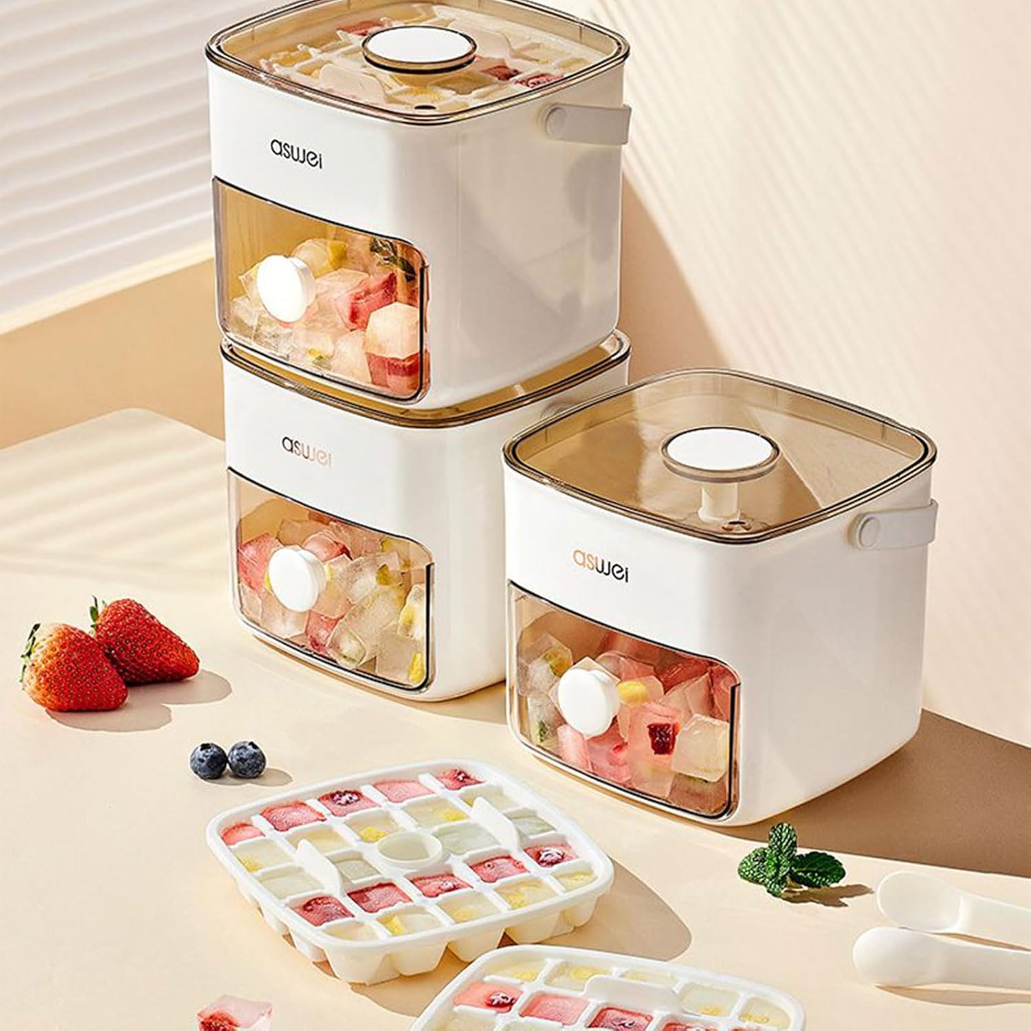 Cubetera de Plastico con Boton y Cajon