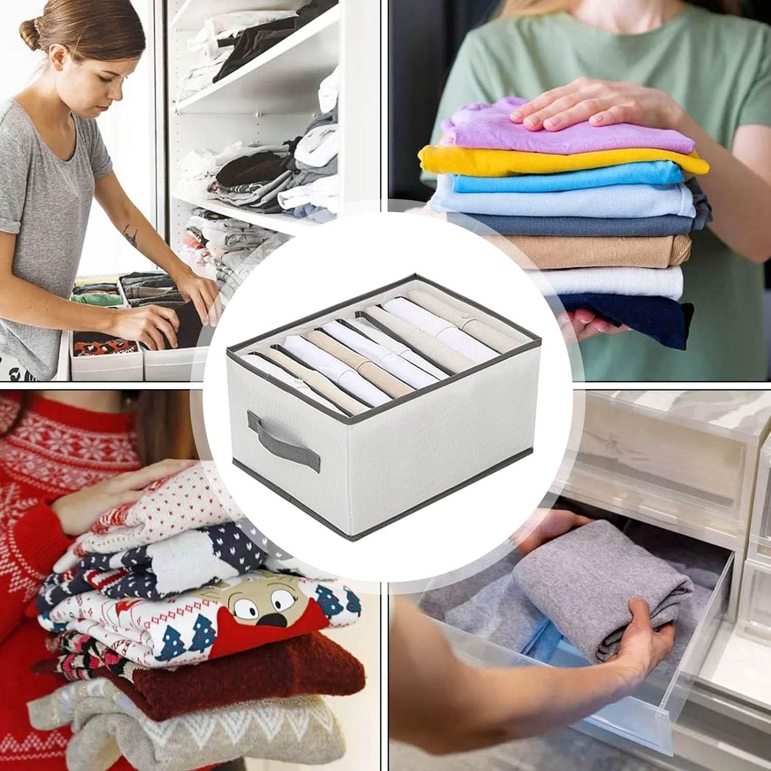 Organizador de ropa con 8 divisiones Milhome vista adicional – Milgenial Uruguay