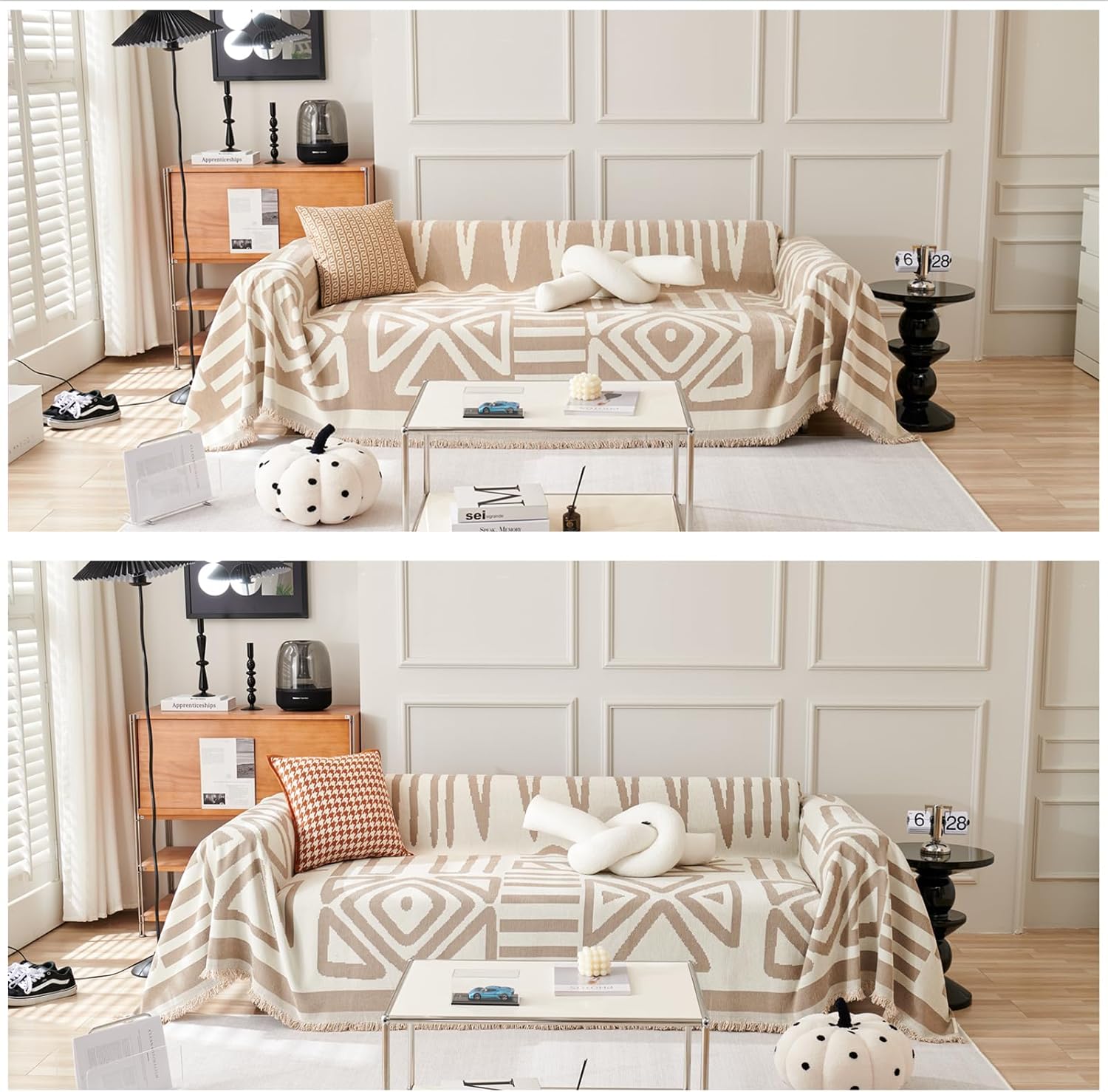 Manta Cubre Sofa de Chenilla Reversible