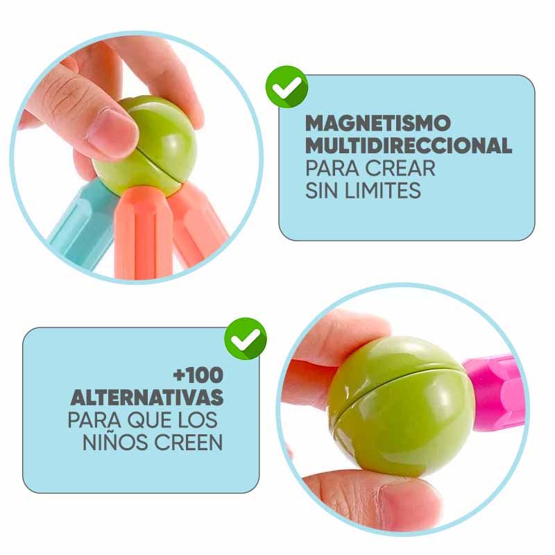 Juego de Varilla Magnético 130 Piezas