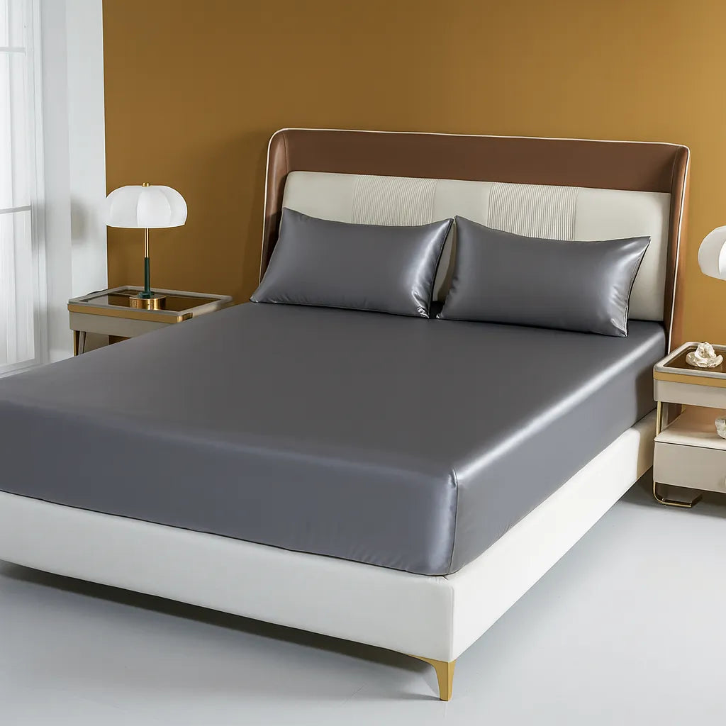 Sabanas Bajera de Satén Super Suave con 2 Fundas de Regalo