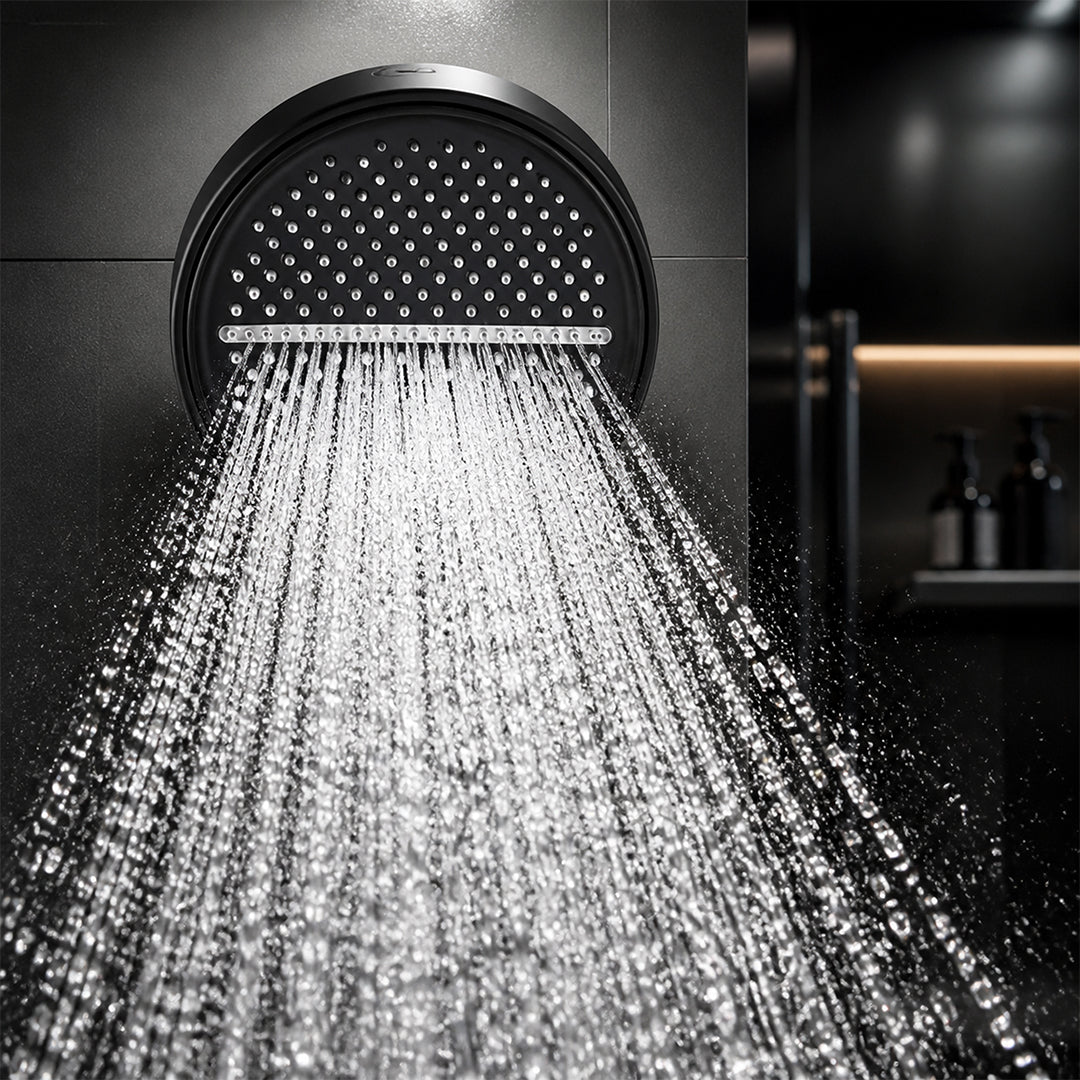 Cabezal de Ducha Eco Flow con 4 Modos Negro