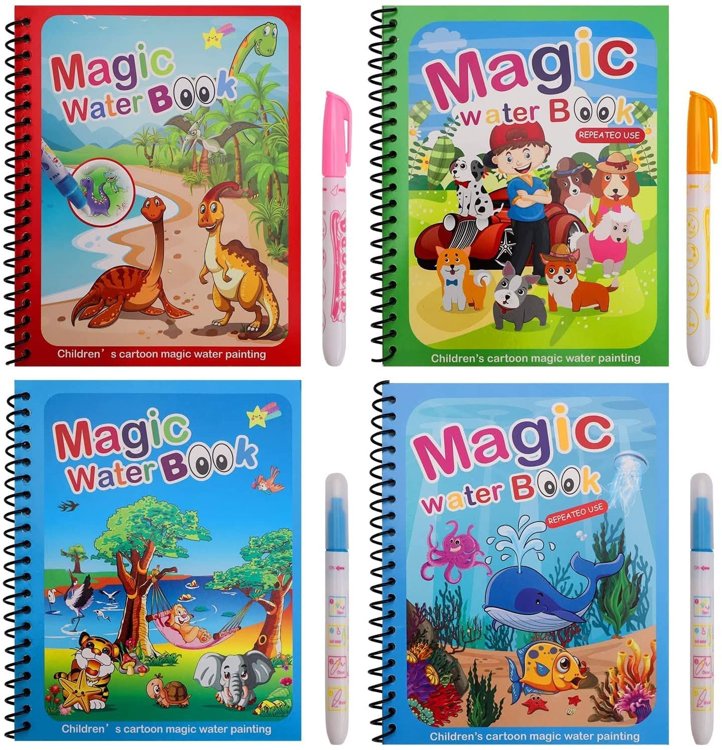 Set de 2 Libros Coloreables con Agua para Niños