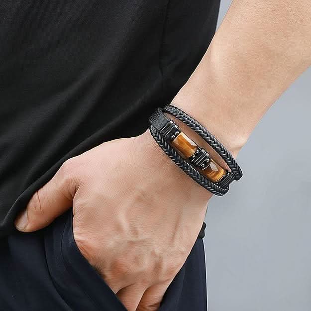 Pulsera de Cuero con Piedra