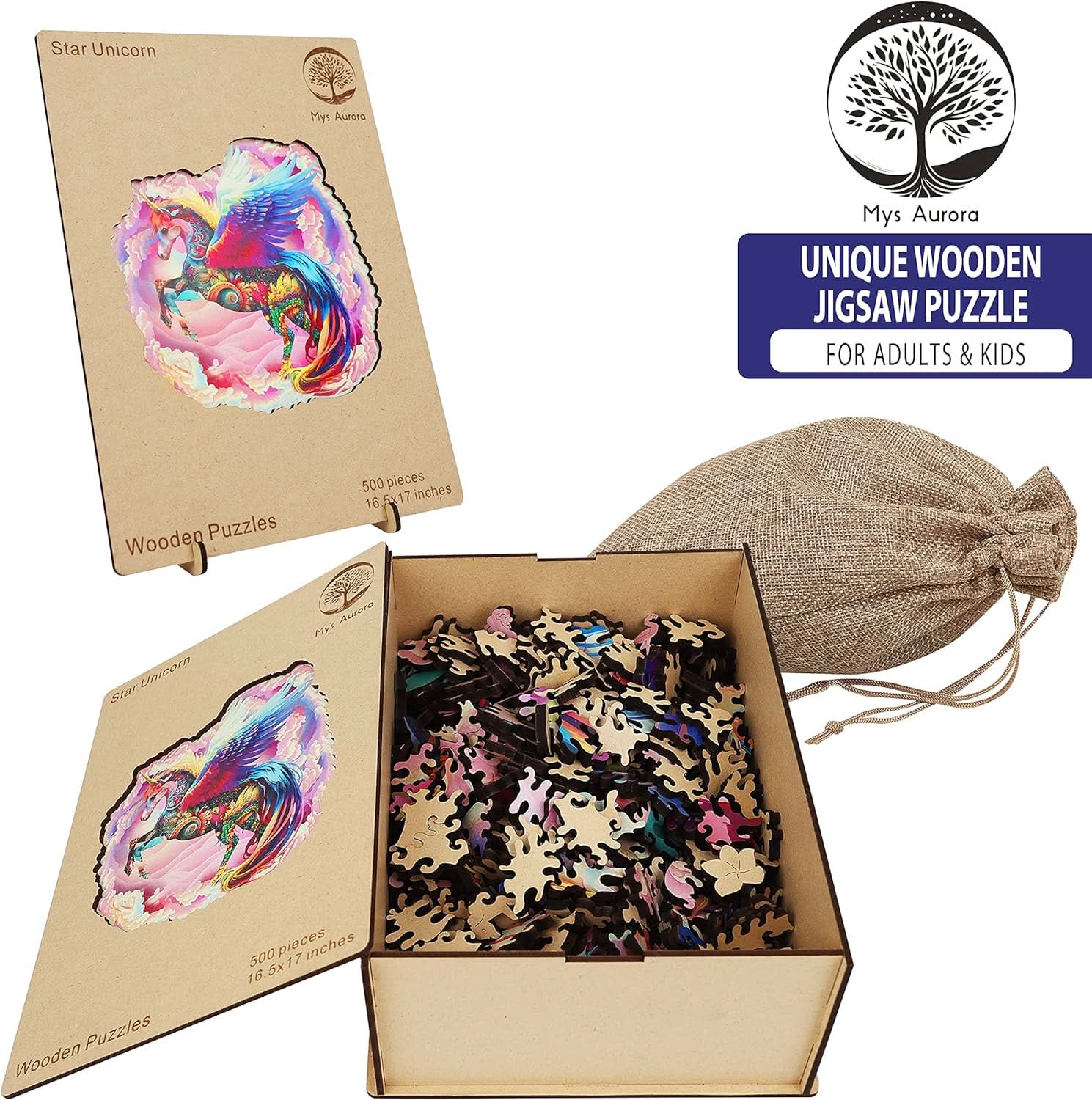 Puzzle de Madera de 300 Piezas Diseño Unicornio