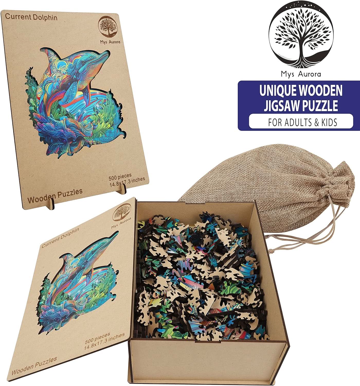 Puzzle de Madera de 300 Piezas Diseño Delfin