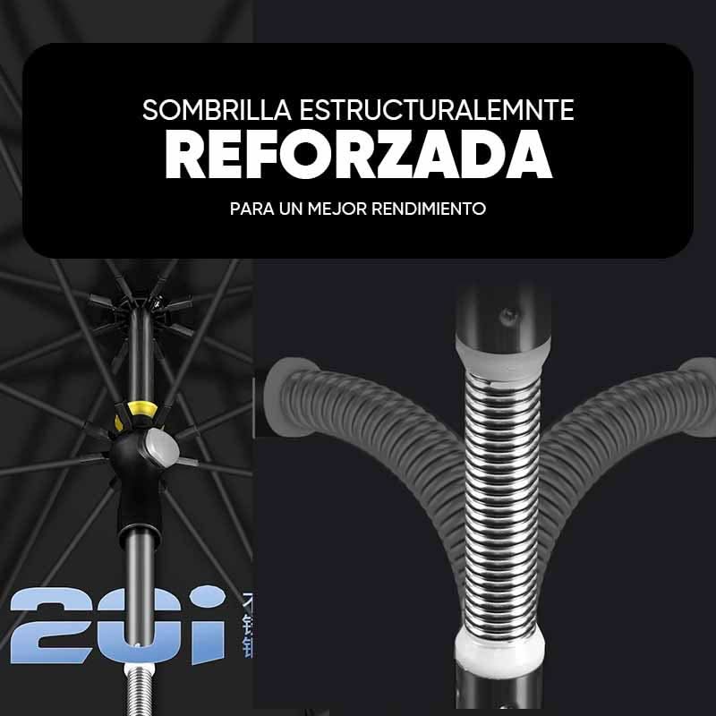 Sombrilla de Acero Inoxidable 360° con Protección Solar