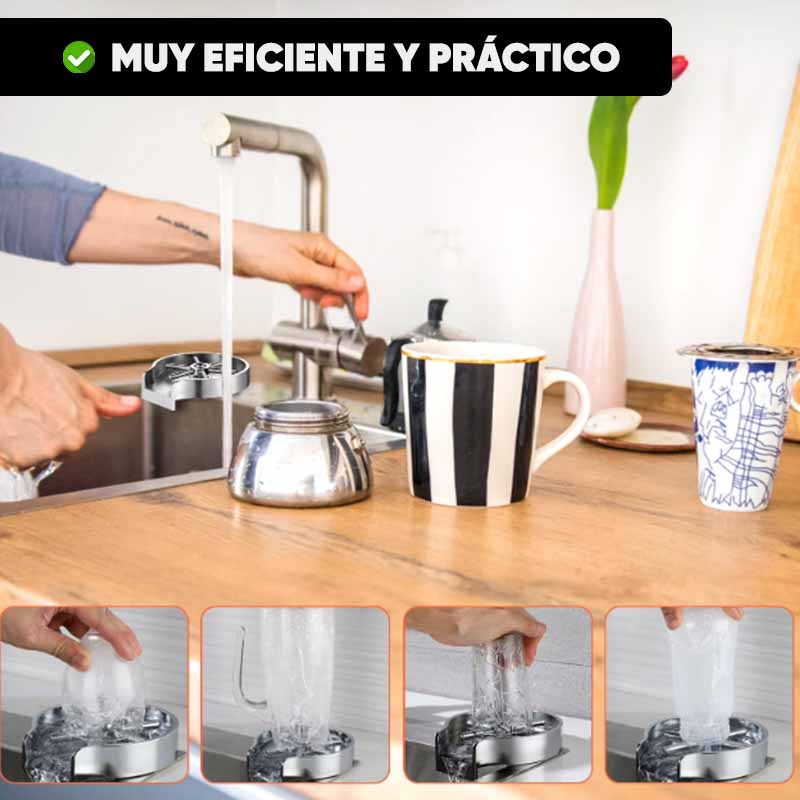 Limpiador de Vasos y Vajilla a Presión para Mesada