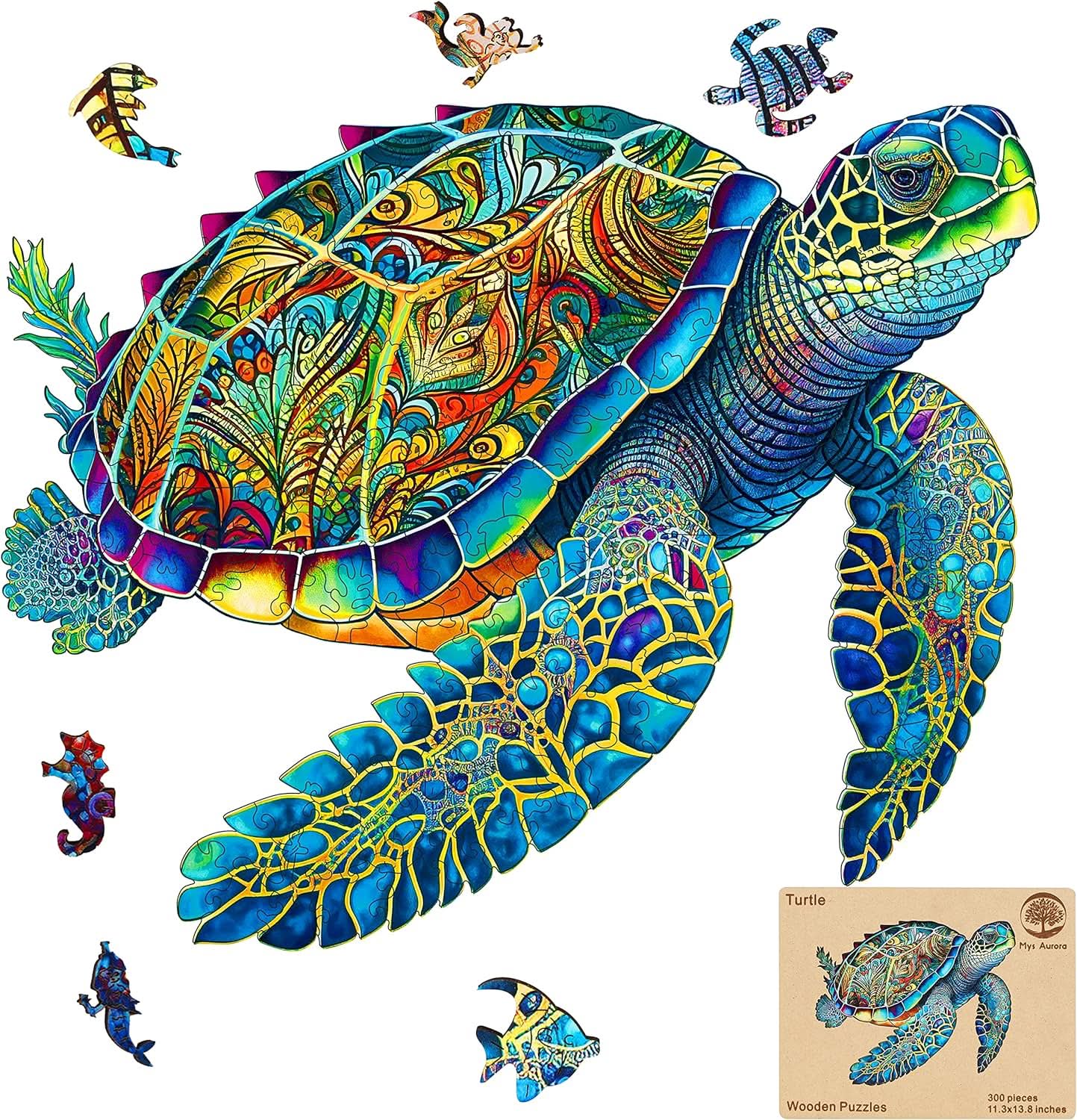 Puzzle de Madera de 300 Piezas Diseño Tortuga