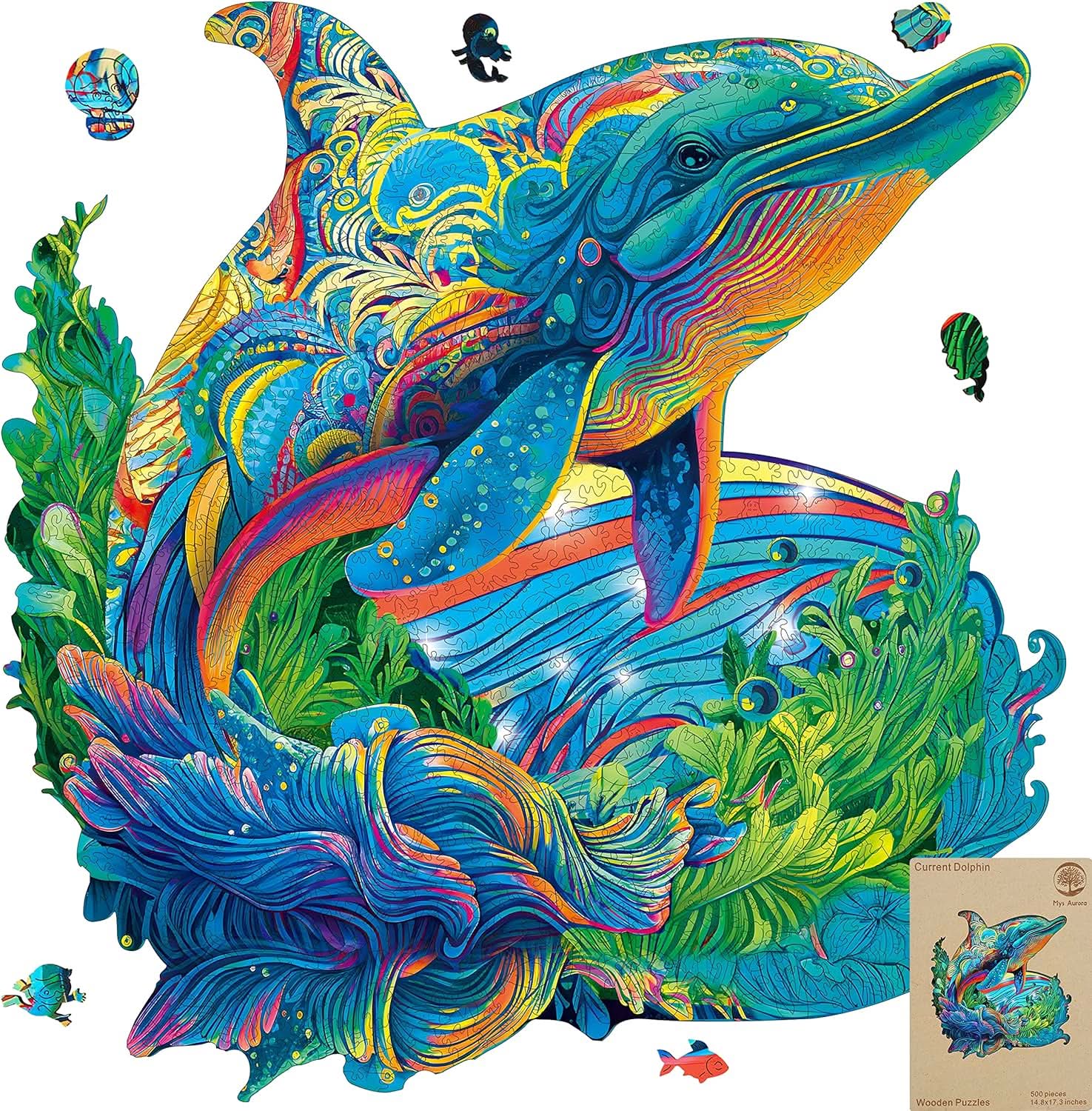 Puzzle de Madera de 300 Piezas Diseño Delfin