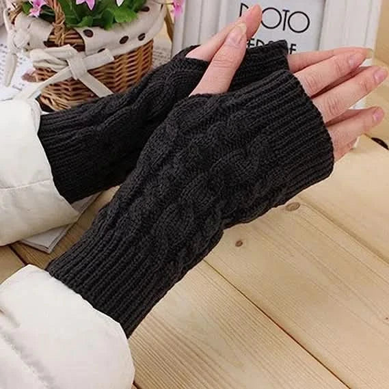Guantes de Medio Dedo en Lana Calidos y Suaves