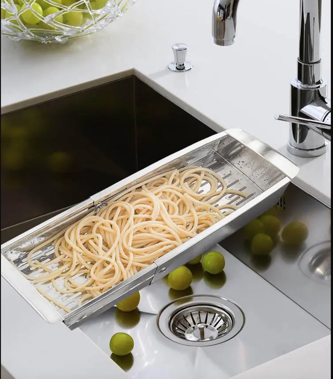 Colador Escurridor Extensible de Acero Inoxidable