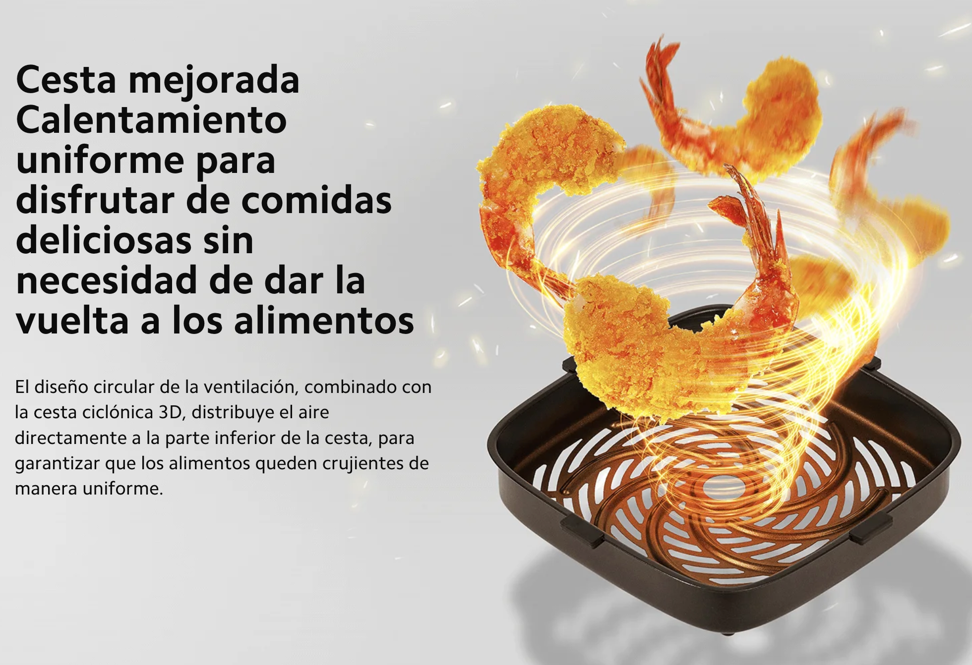 Freidora de aire Xiaomi 6L detalle – Milgenial Uruguay