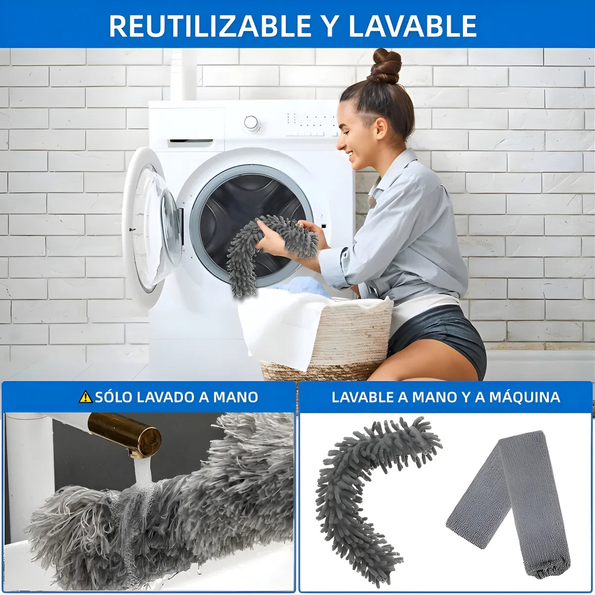 Plumero De Microfibra 5 en 1 Extensible Hasta 2.5mt