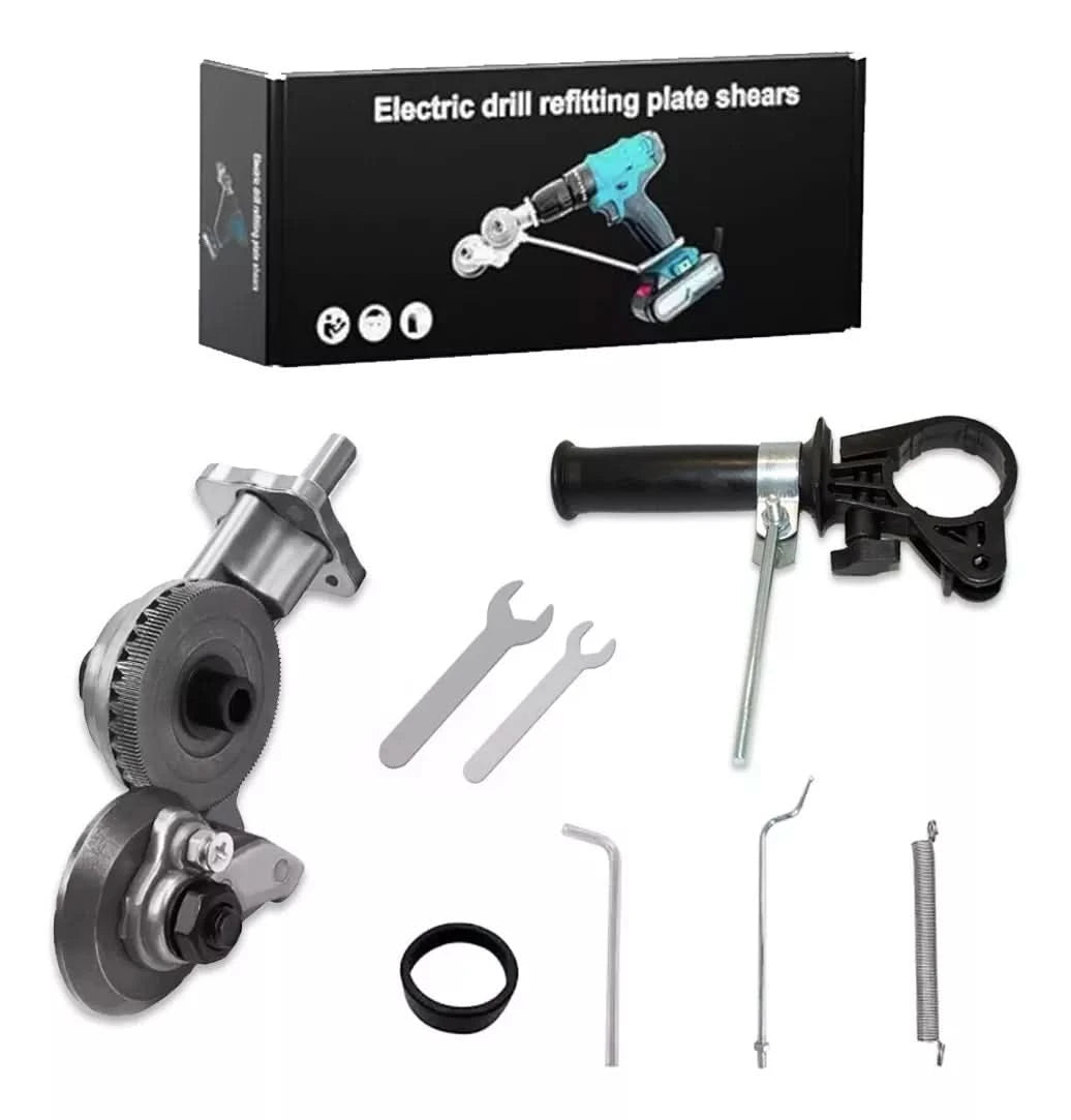 Cortador de Placa de Metal Eléctrico para Taladro