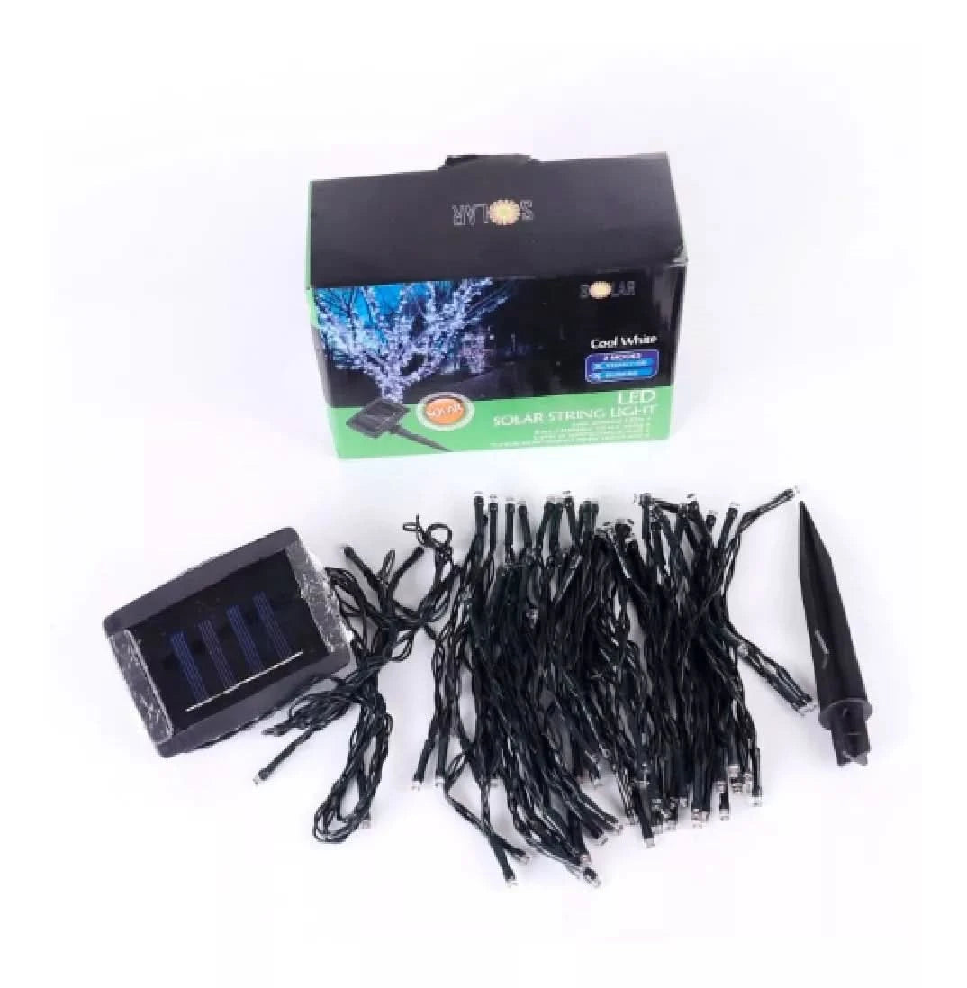 Guia 100 Luces Solares Led calidas 10mt