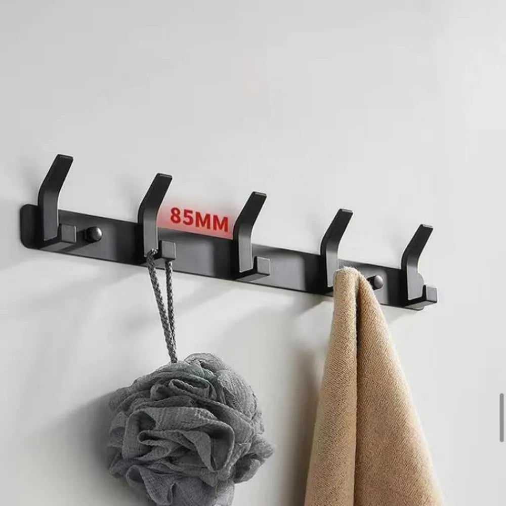 Set de 2 Perchero de Aluminio con 5 Ganchos Terminación Mate