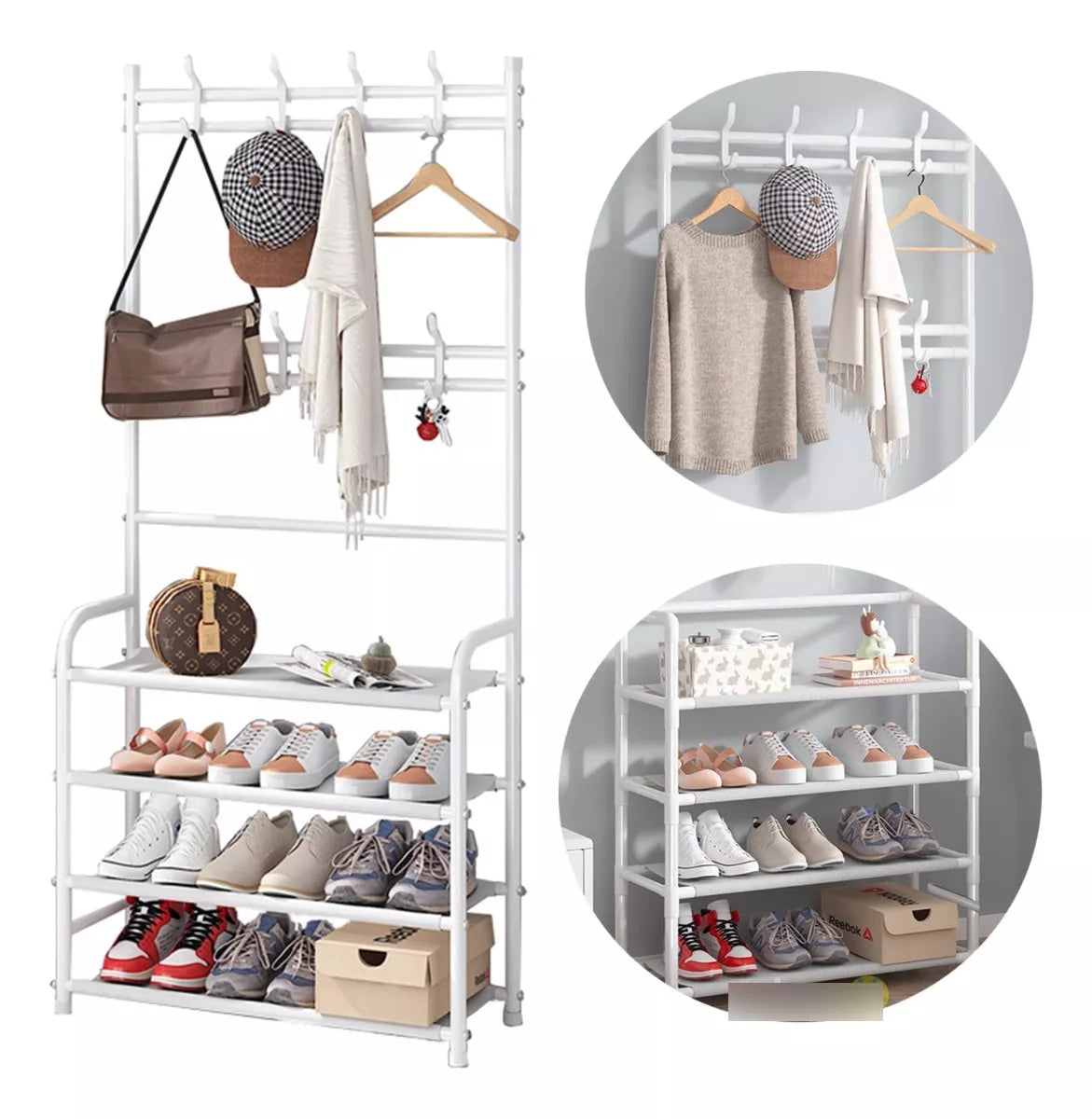 Perchero con Estante en Hierro y Tela Tnt