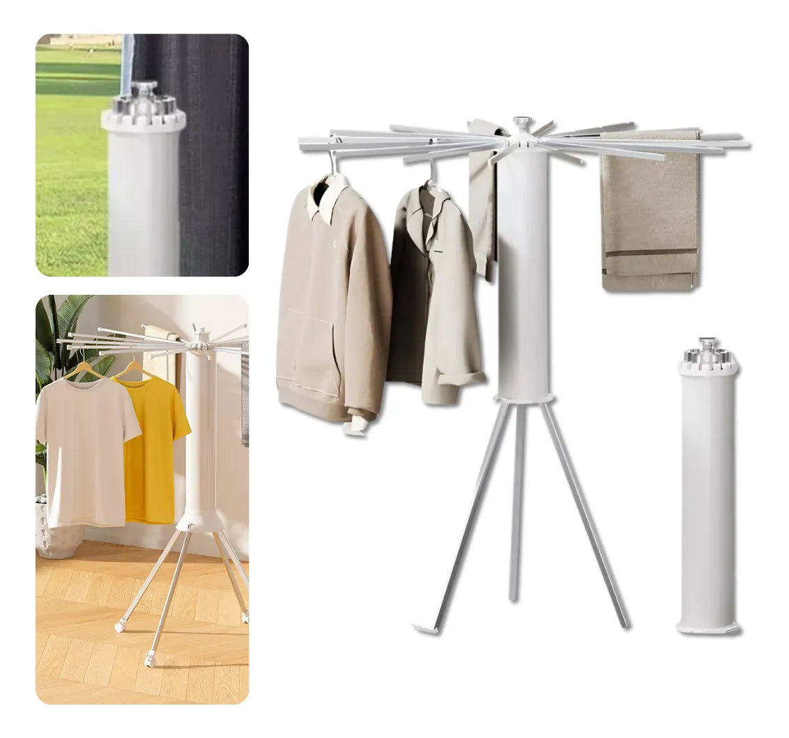 Tendedero de Ropa Plegable Tipo Paraguas Ahorra Espacio