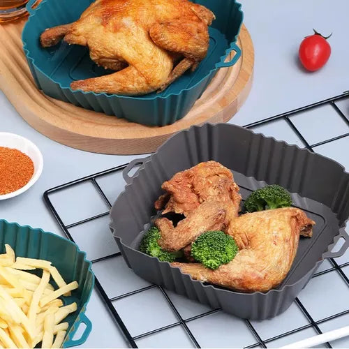Bandeja Cuadrada de Silicona para Freidora Electrica Air Fry
